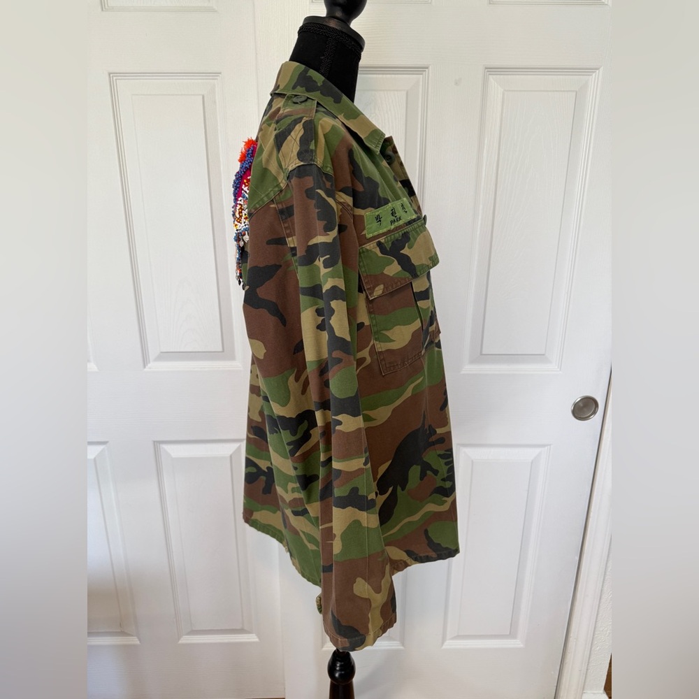 Free People Tricia Fix Camo with Colorful Embroidered Back - Picture 7 of 16
